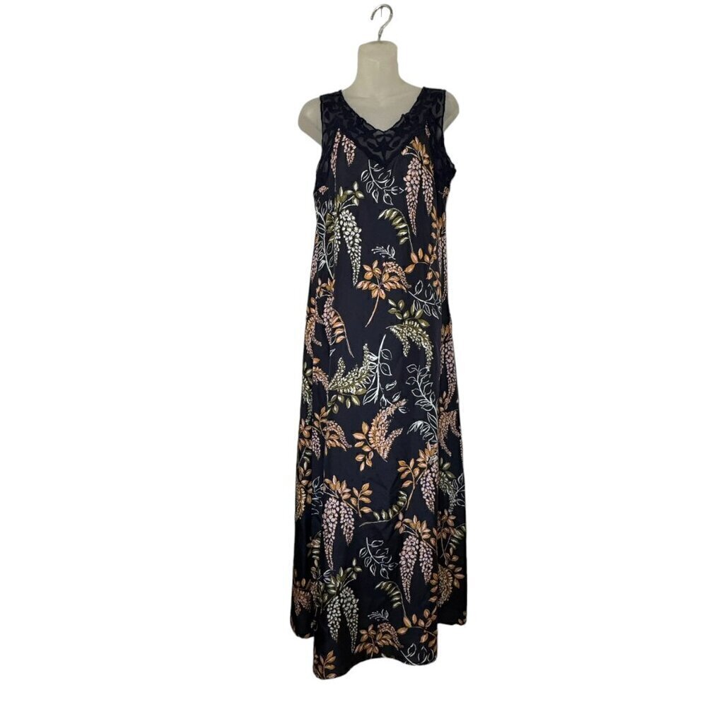 Sundance 100% Silk Sexy Floral Printed Slip Dress Sheath Lace Trim size S 4 - 6 - Picture 5 of 10